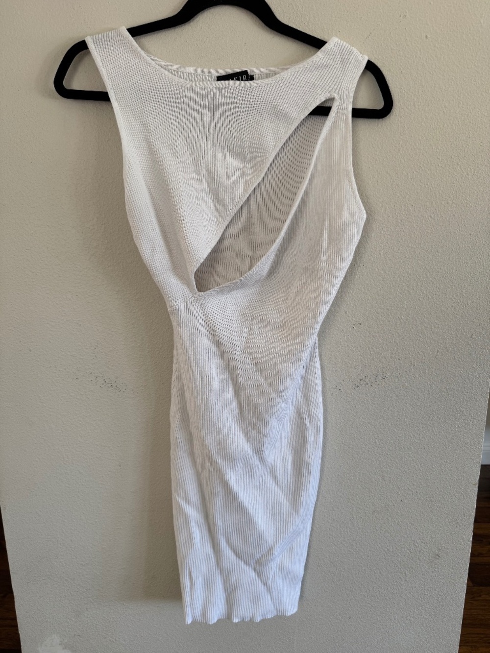 Akira White Ribbed Cutout Bodycon Dress XL